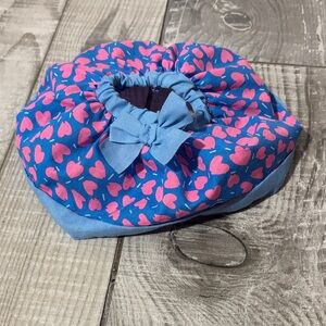 Blue and Pink Heart Kids Hair Scrunchie
